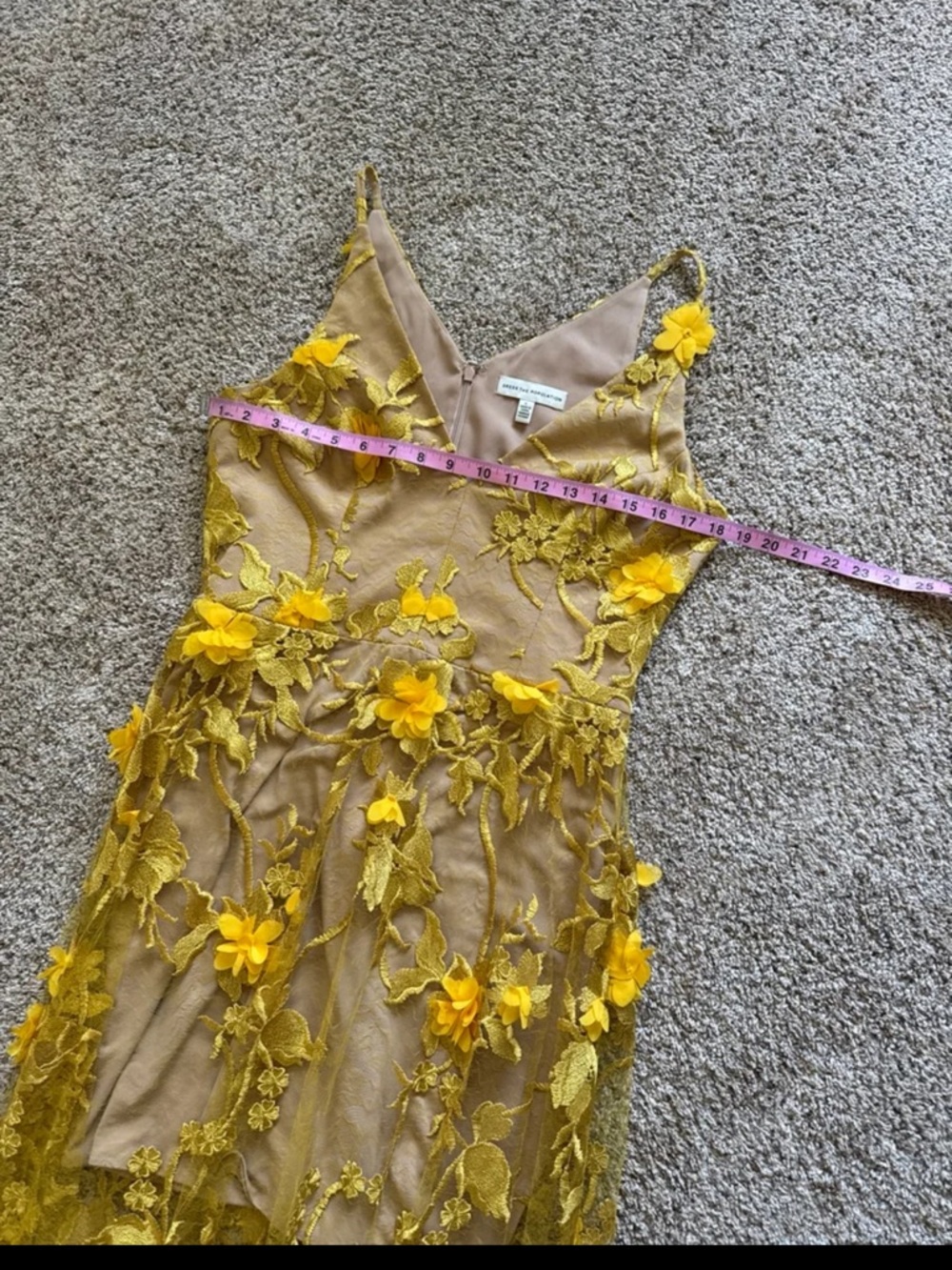 Dress the Population Yellow Floral Appliqué Maxi Dress - Picture 11 of 12